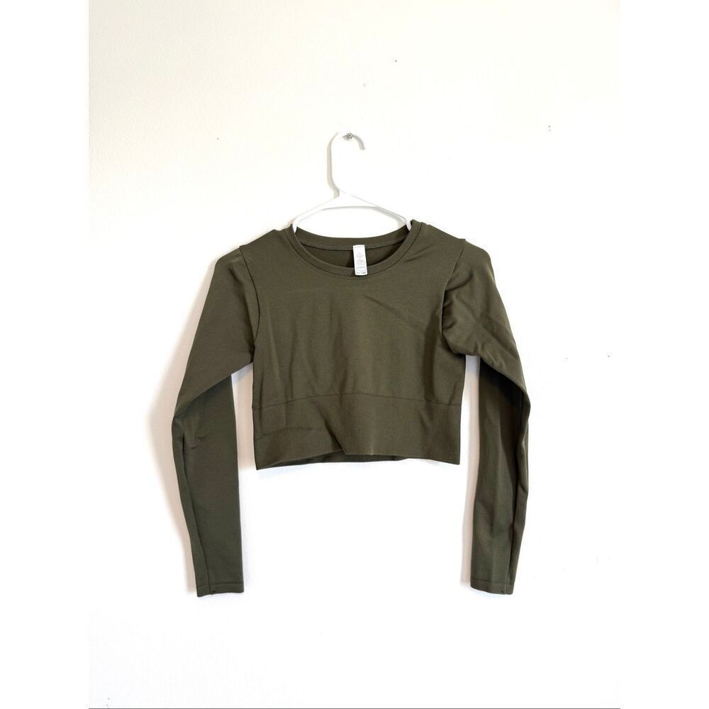 Aerie Offline Sidewalk Seamless Long Sleeve Cropped Top